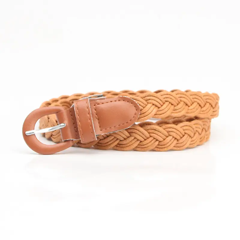 Black Vintage Twist Woven Belt for Women