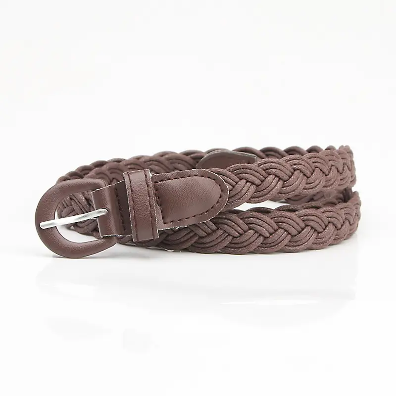 Black Vintage Twist Woven Belt for Women