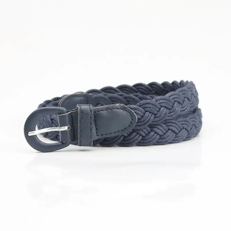 Black Vintage Twist Woven Belt for Women