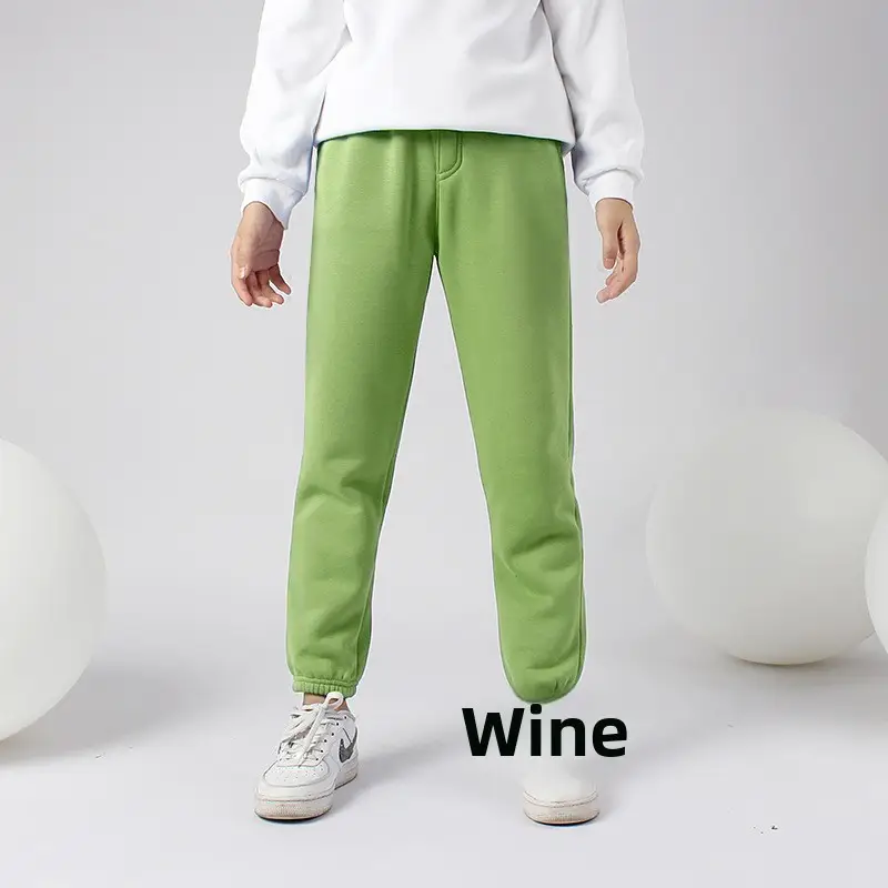Green Fleece Pants for Boys Girls Large Winter Warm - Image 9