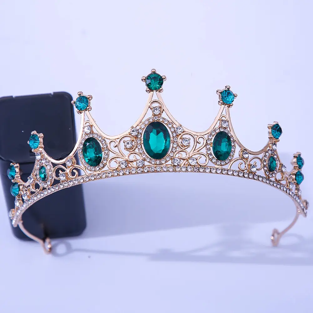 Bridal Crown Tiara Alloy Rhinestone & Crystal Set - Image 5