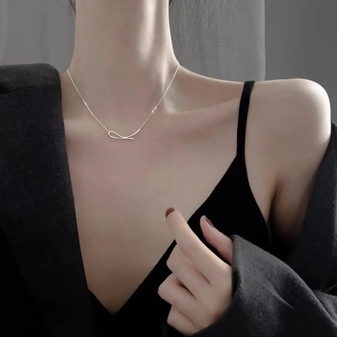 S925 Sterling Silver Necklace for Women New Light Luxury