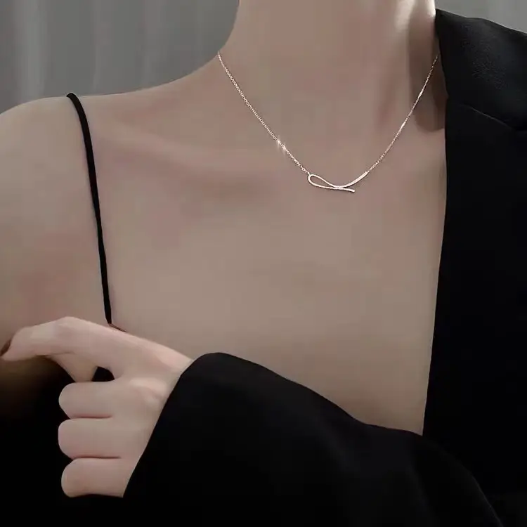 S925 Sterling Silver Necklace for Women New Light Luxury