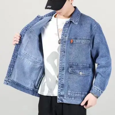 Men's Blue Denim Jacket Large Casual Wear - Image 7