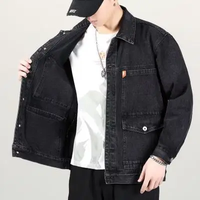 Men's Blue Denim Jacket Large Casual Wear - Image 8