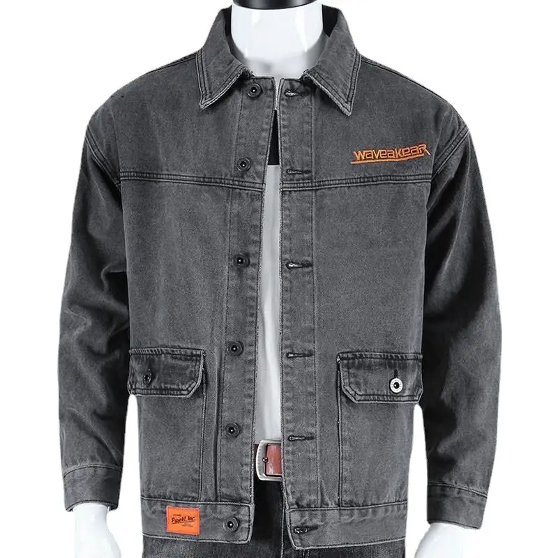Men's Blue Denim Jacket Large Casual Wear - Image 9