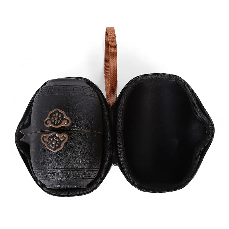 Portable Travel Tea Pot Set Five Cups Ceramic - Image 5