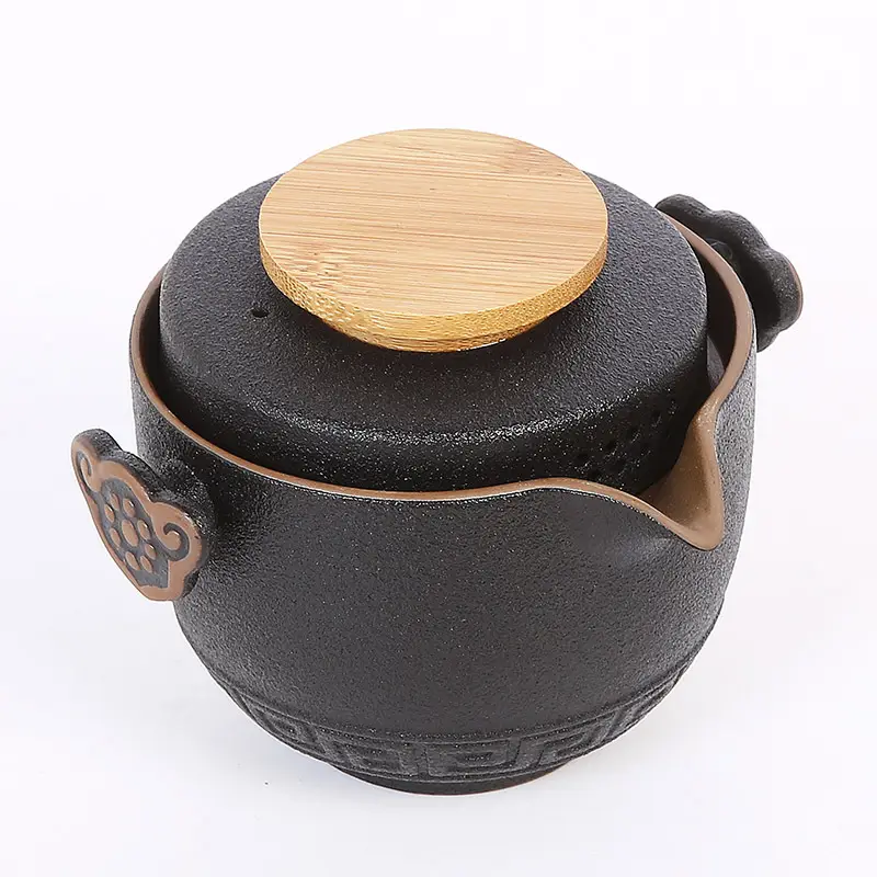 Portable Travel Tea Pot Set Five Cups Ceramic - Image 6