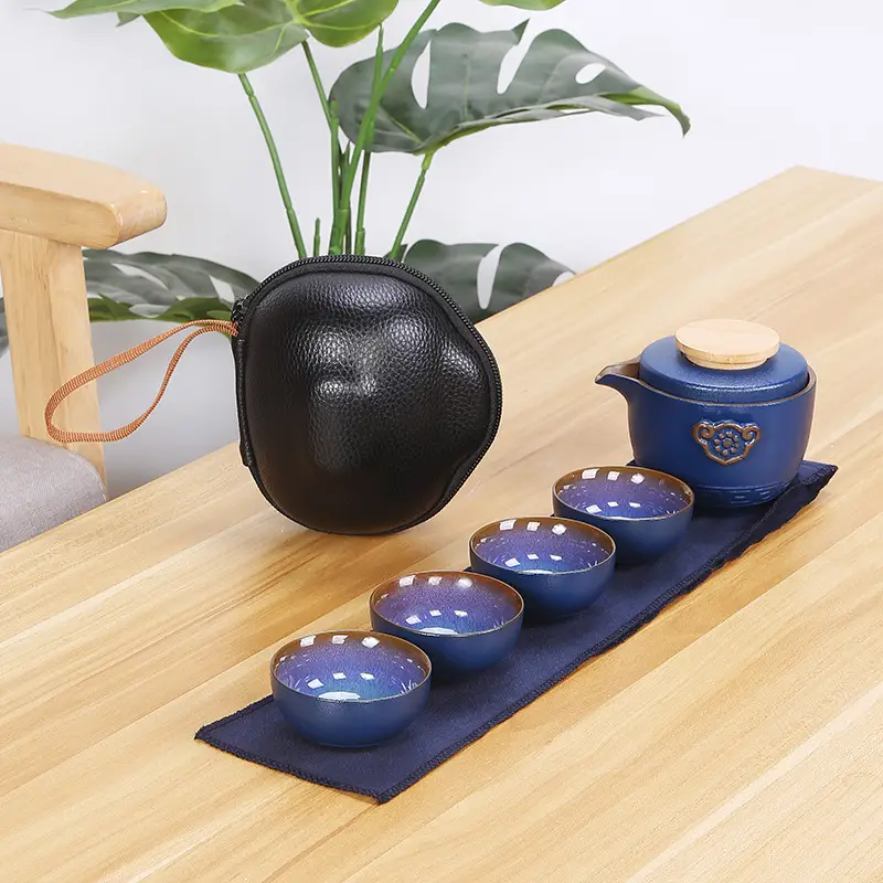 Portable Travel Tea Pot Set Five Cups Ceramic — feature 11