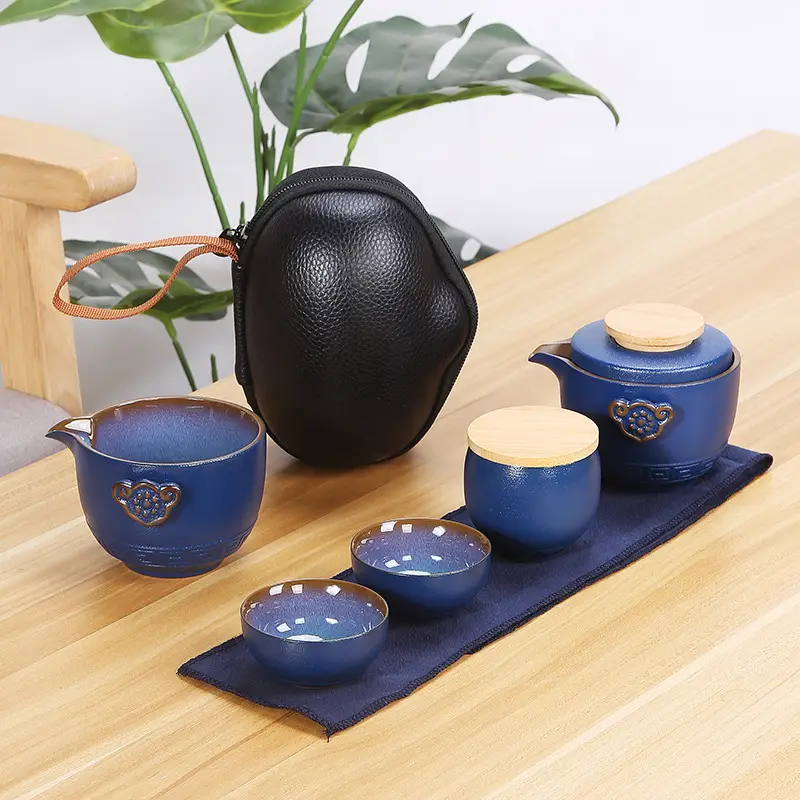 Portable Travel Tea Pot Set Five Cups Ceramic — feature 12