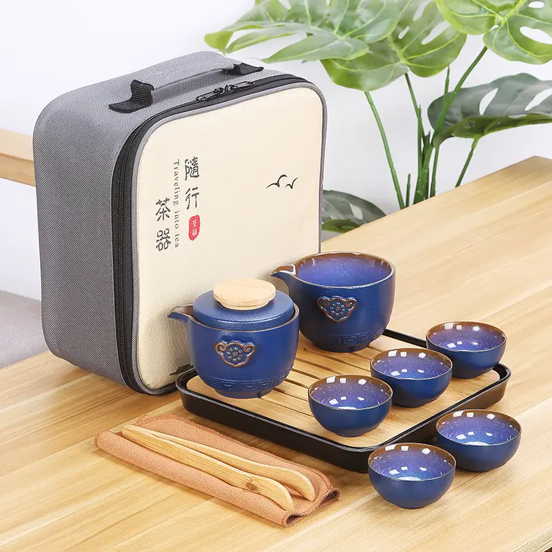 Portable Travel Tea Pot Set Five Cups Ceramic — feature 20