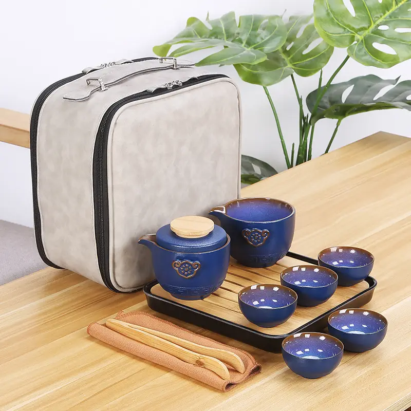 Portable Travel Tea Pot Set Five Cups Ceramic — feature 21