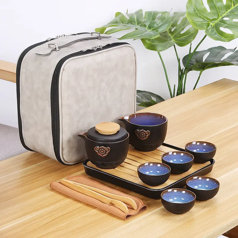Portable Travel Tea Pot Set Five Cups Ceramic — feature 23