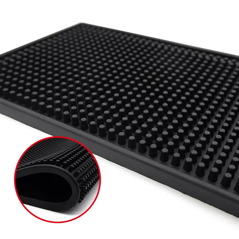 Soft Silicone Non-Slip Bar Mat Water Resistant Rectangular