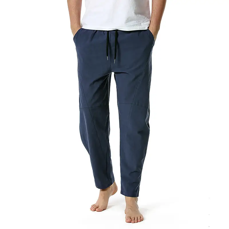 Men's Dark Grey Linen Cotton Jogger Pants — feature 22