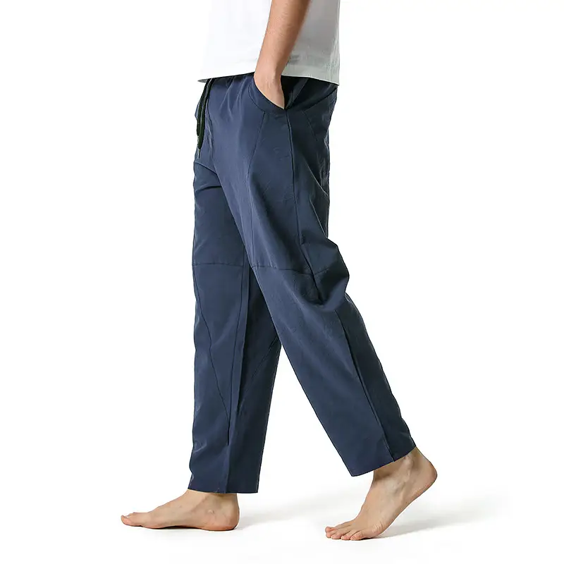 Men's Dark Grey Linen Cotton Jogger Pants — feature 25