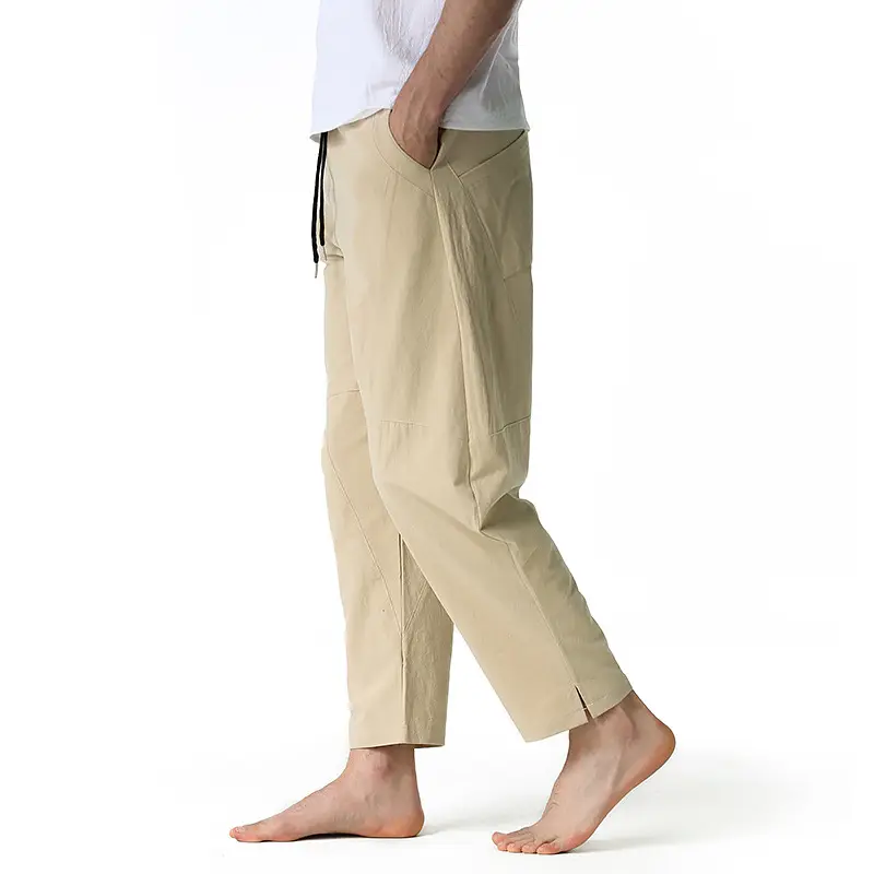 Men's Dark Grey Linen Cotton Jogger Pants — feature 4