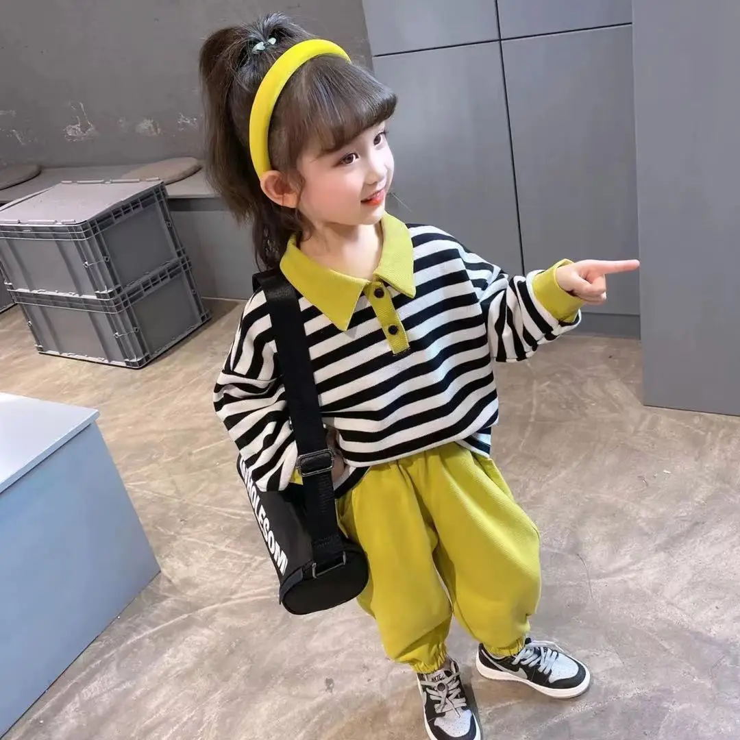 Baby Girl Cotton Striped 2-Piece Suit Small Medium - Image 3