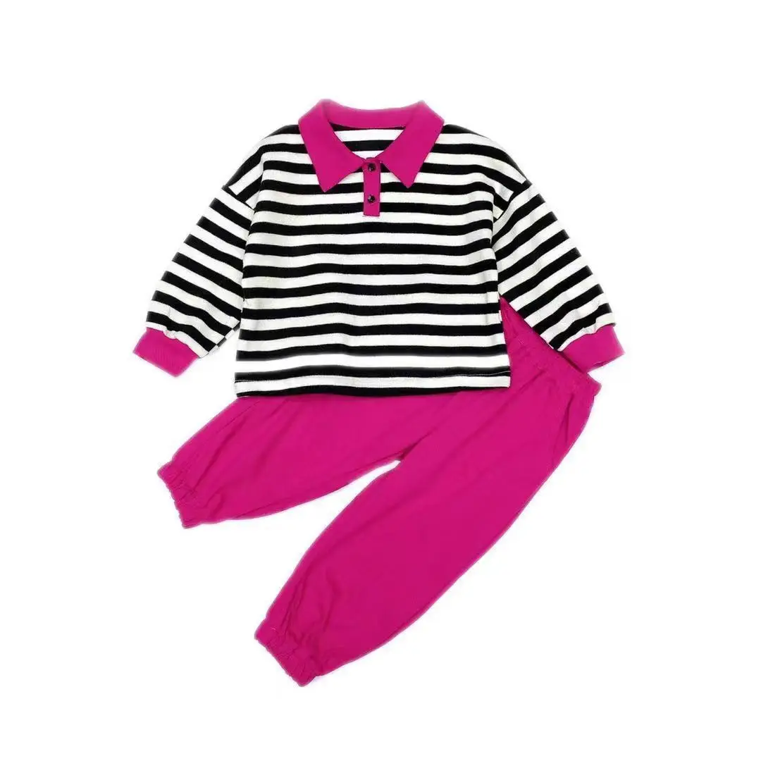 Baby Girl Cotton Striped 2-Piece Suit Small Medium - Image 5