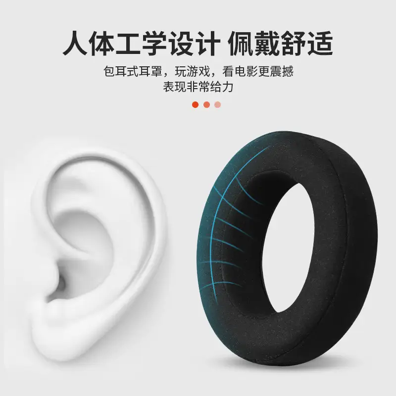 Black Focal Clear Earphone Cover Large Medium Small