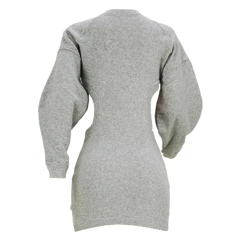 TB5568 Grey Hollow Lancer Sleeve Sweater Plus Size