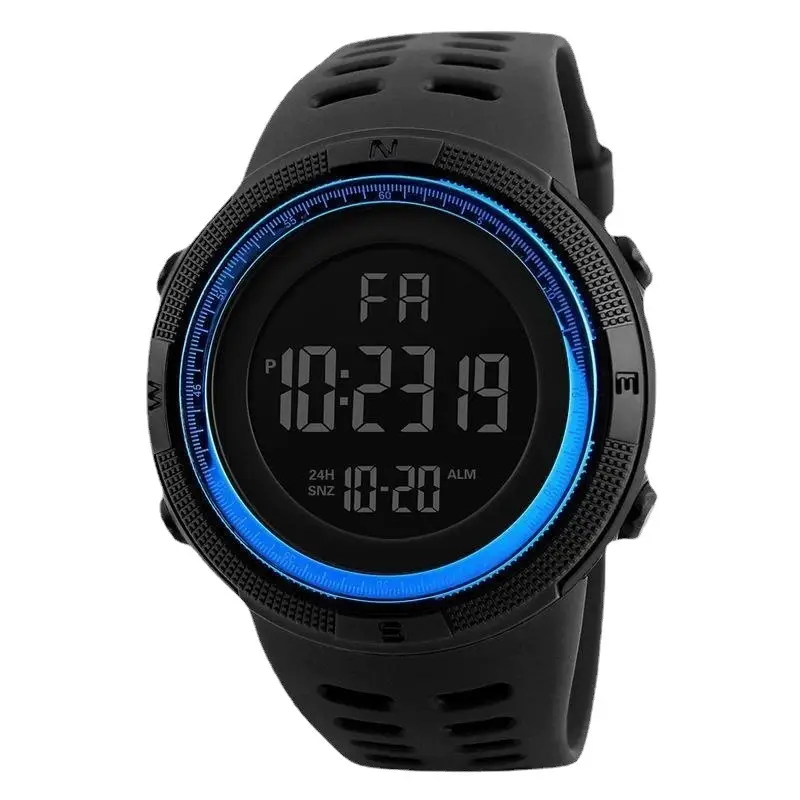 Men's Digital Waterproof Alarm Watch with Blue LED Ring - Image 9
