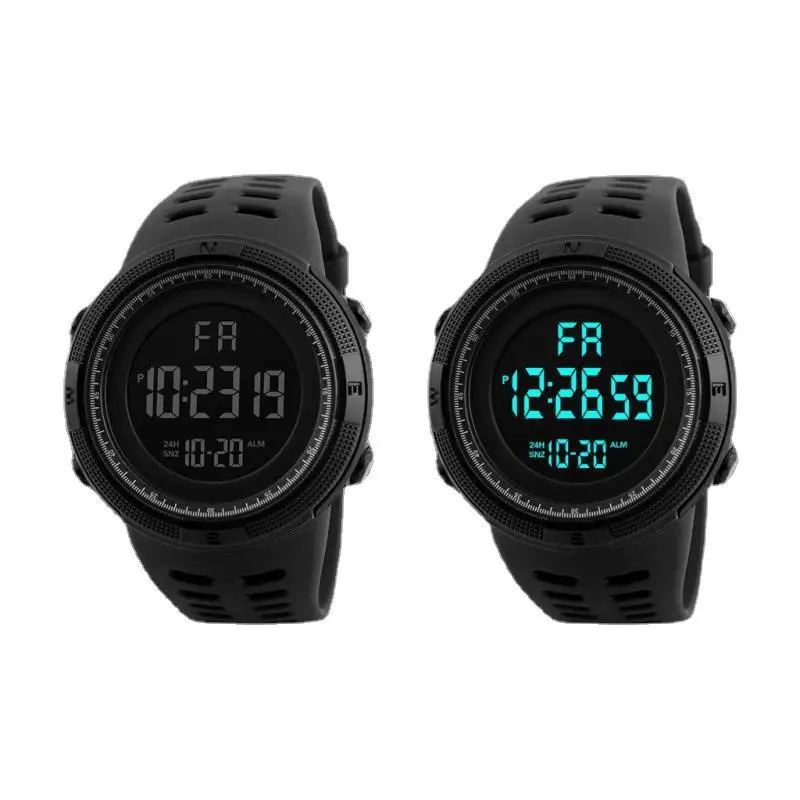 Men's Digital Waterproof Alarm Watch with Blue LED Ring - Image 10