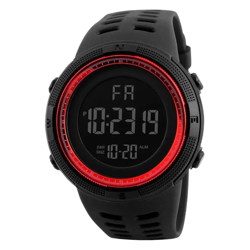 Men's Digital Waterproof Alarm Watch with Blue LED Ring
