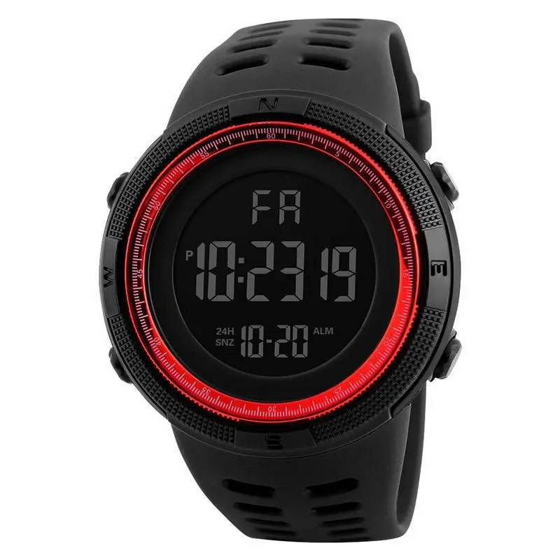 Men's Digital Waterproof Alarm Watch with Blue LED Ring - Image 3