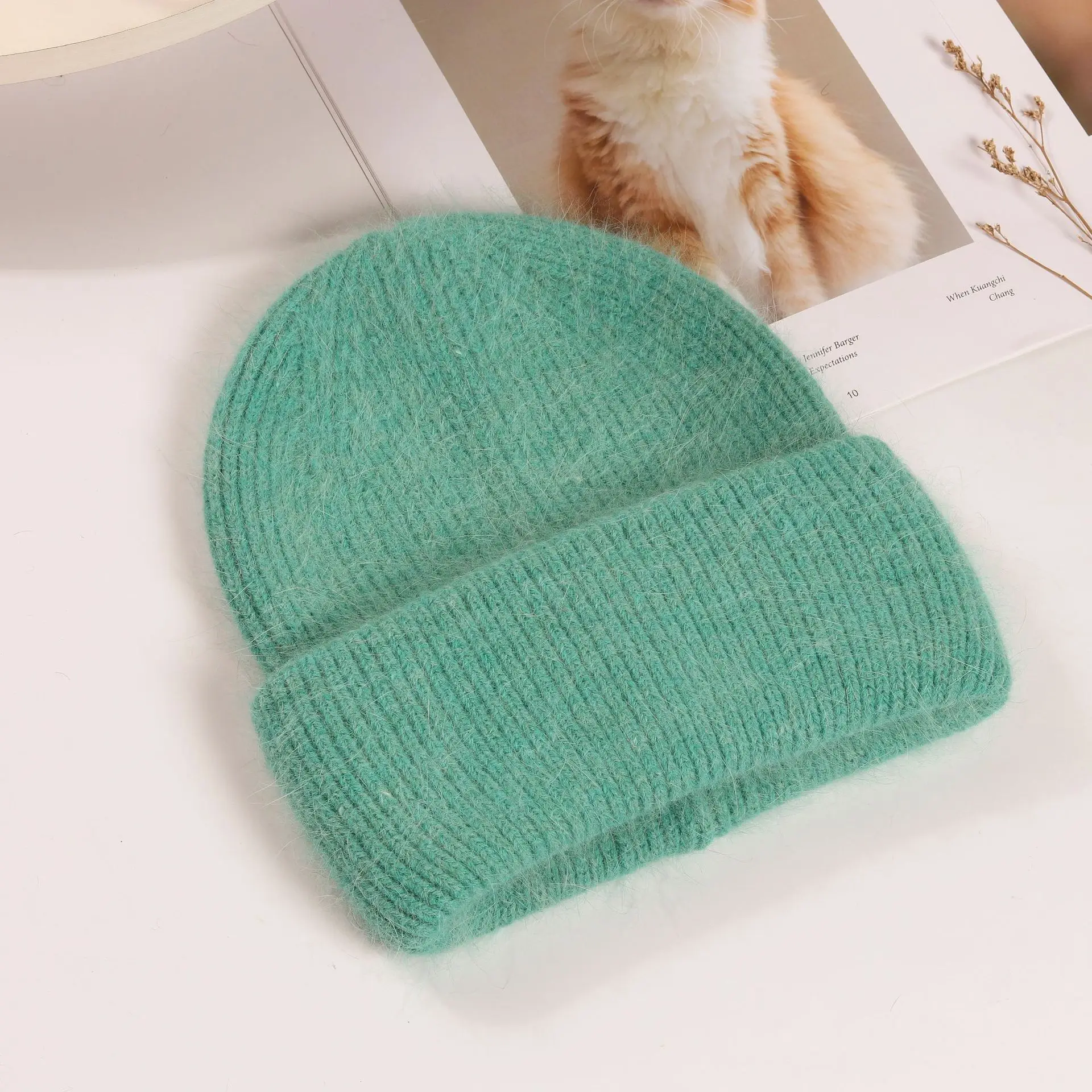Mint Knitted Winter Hat for Kids & Adults - Image 12