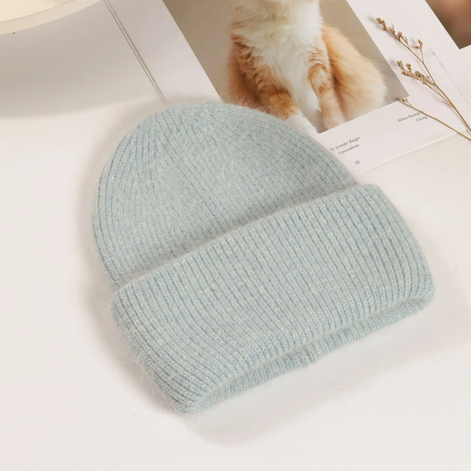 Mint Knitted Winter Hat for Kids & Adults - Image 6