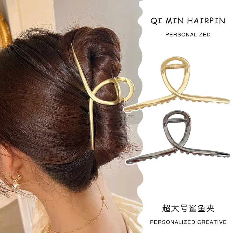 Gold Metal Hair Clip for Women 14cm