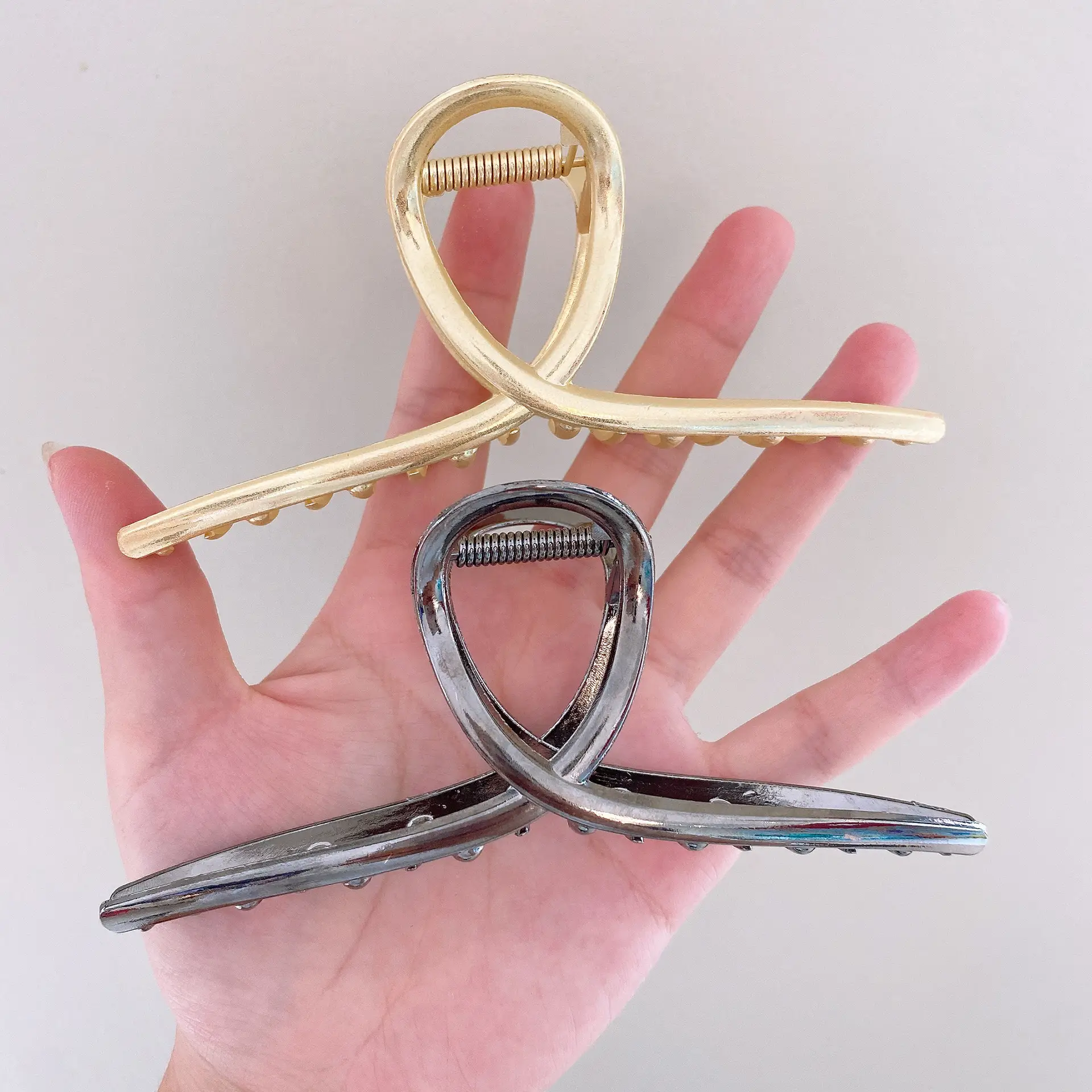 Gold Metal Hair Clip for Women 14cm