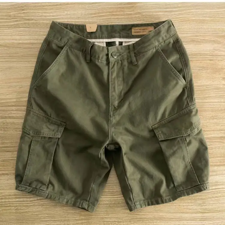 Men's Cross-Body Shorts Beige Multi-Pocket Casual - Image 5