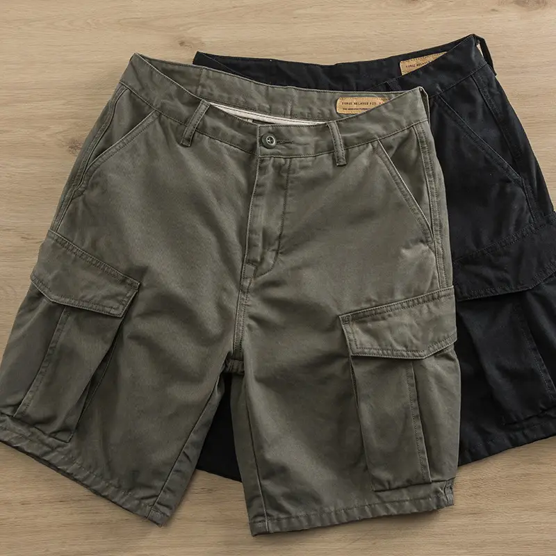 Men's Cross-Body Shorts Beige Multi-Pocket Casual - Image 6