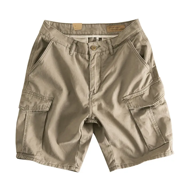 Men's Cross-Body Shorts Beige Multi-Pocket Casual - Image 9
