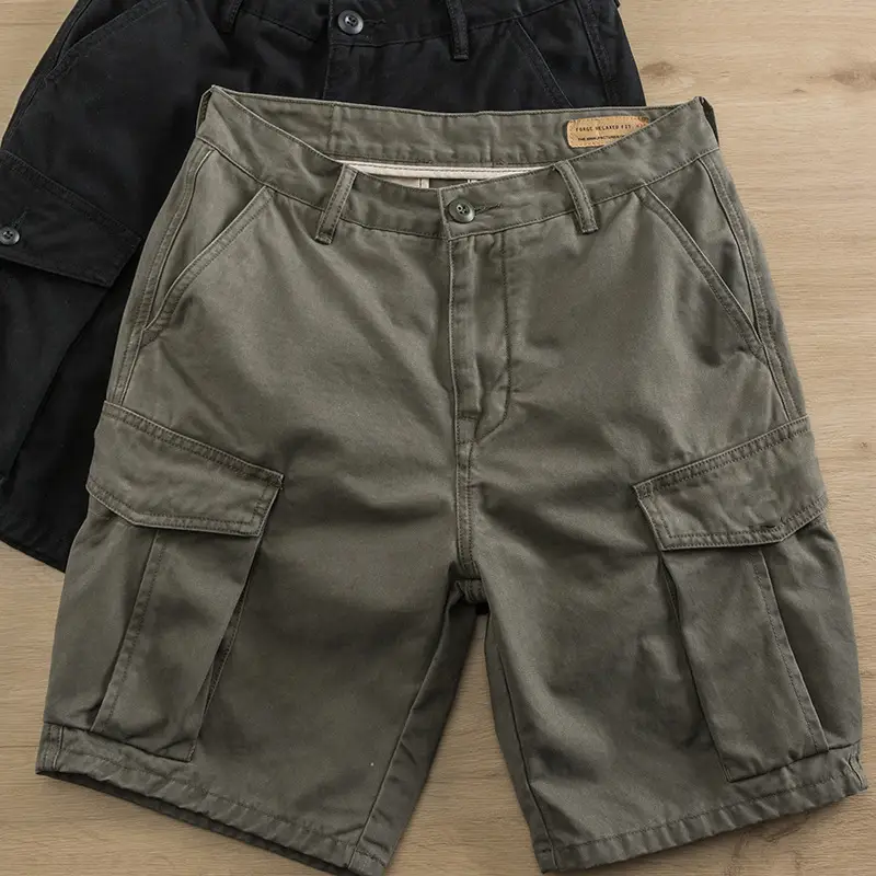 Men's Cross-Body Shorts Beige Multi-Pocket Casual - Image 2