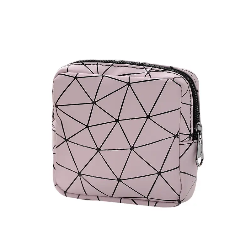 Portable Sanitary Storage Bag Green Zippered Small - Image 14