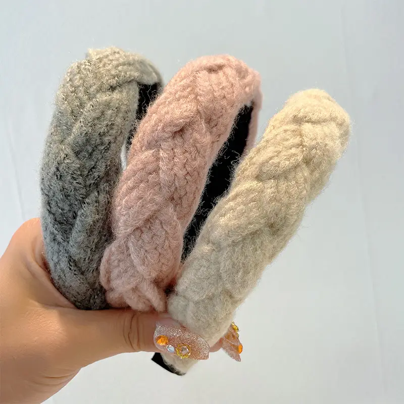 Autumn Winter Wool Woven Headbands Multi Color - Image 2