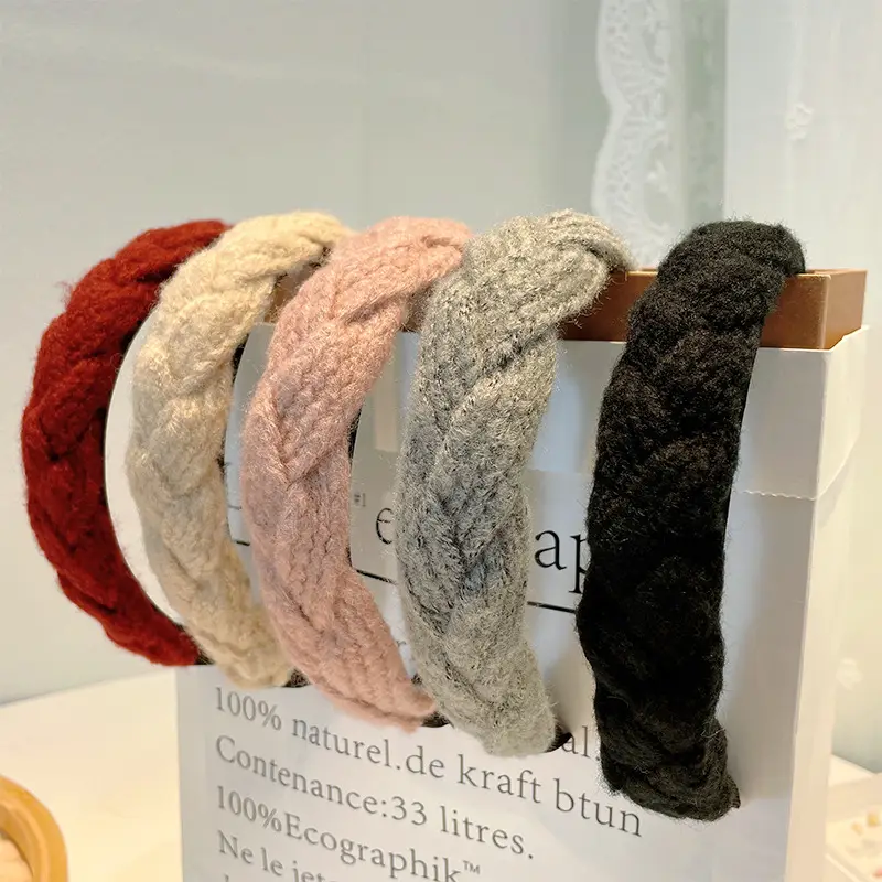 Autumn Winter Wool Woven Headbands Multi Color - Image 3