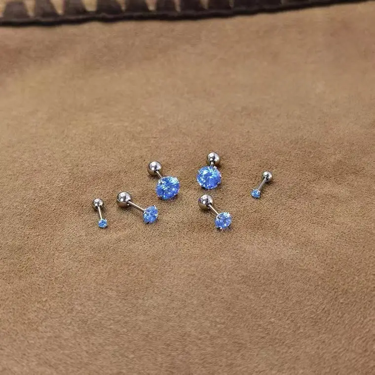 Sky Blue Screw Earrings for Women's New High-End Style - Image 5