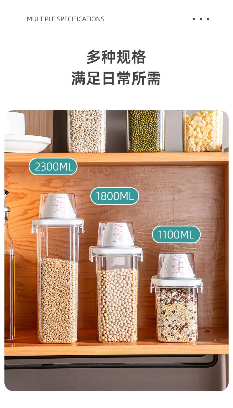 Transparent 2900ML Moisture-Proof Rice Jar with Dual Side Holes — feature 14