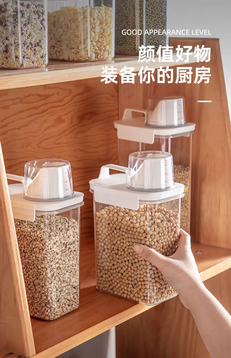Transparent 2900ML Moisture-Proof Rice Jar with Dual Side Holes — feature 19