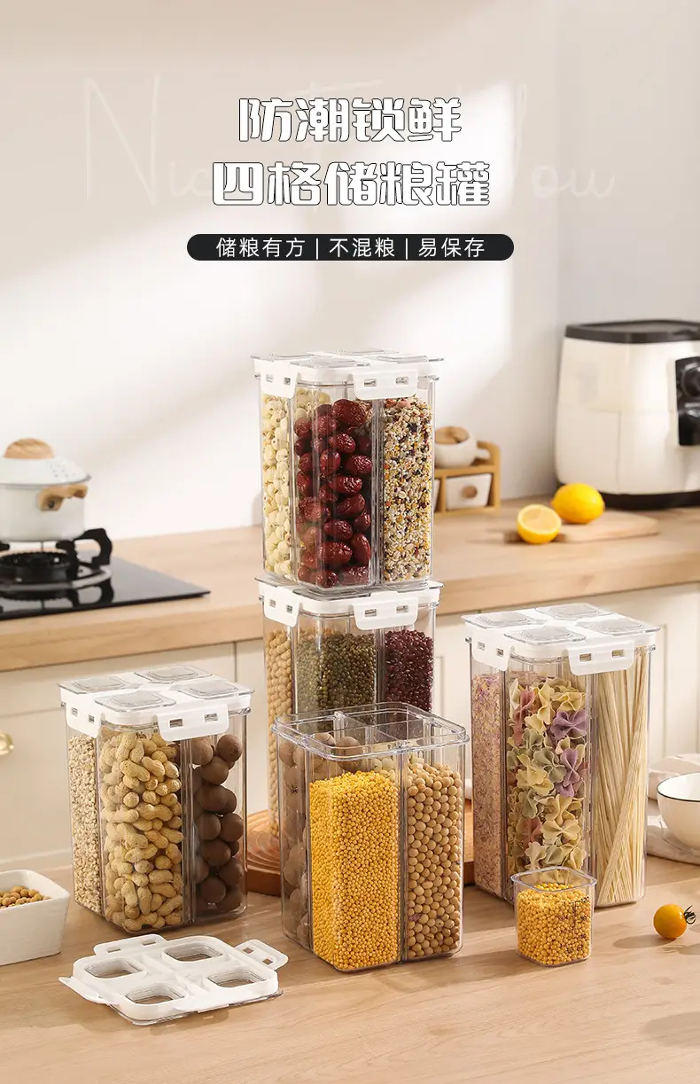 Transparent 2900ML Moisture-Proof Rice Jar with Dual Side Holes — feature 23