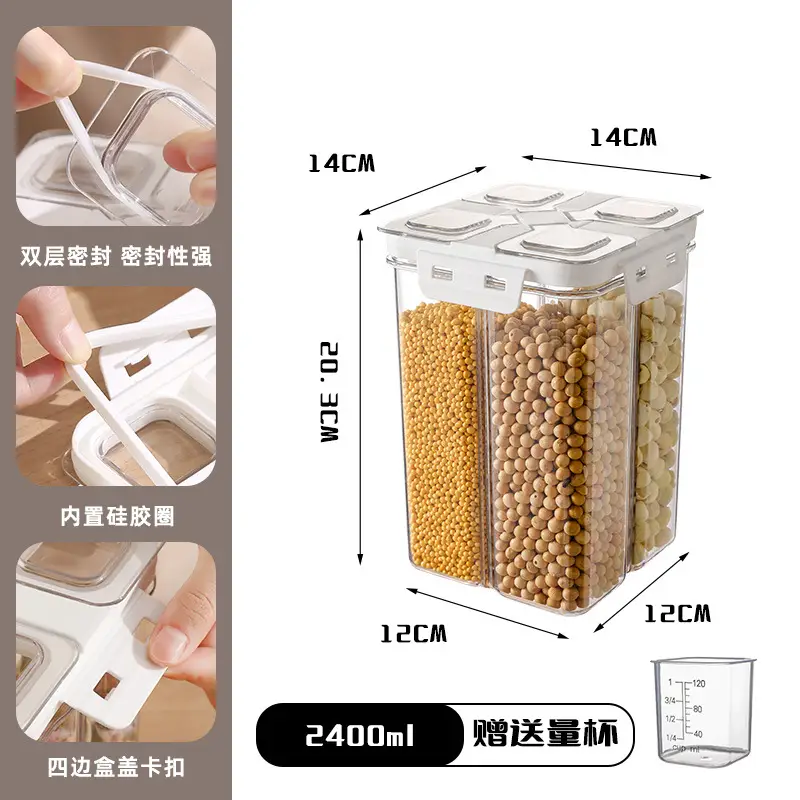 Transparent 2900ML Moisture-Proof Rice Jar with Dual Side Holes - Image 14
