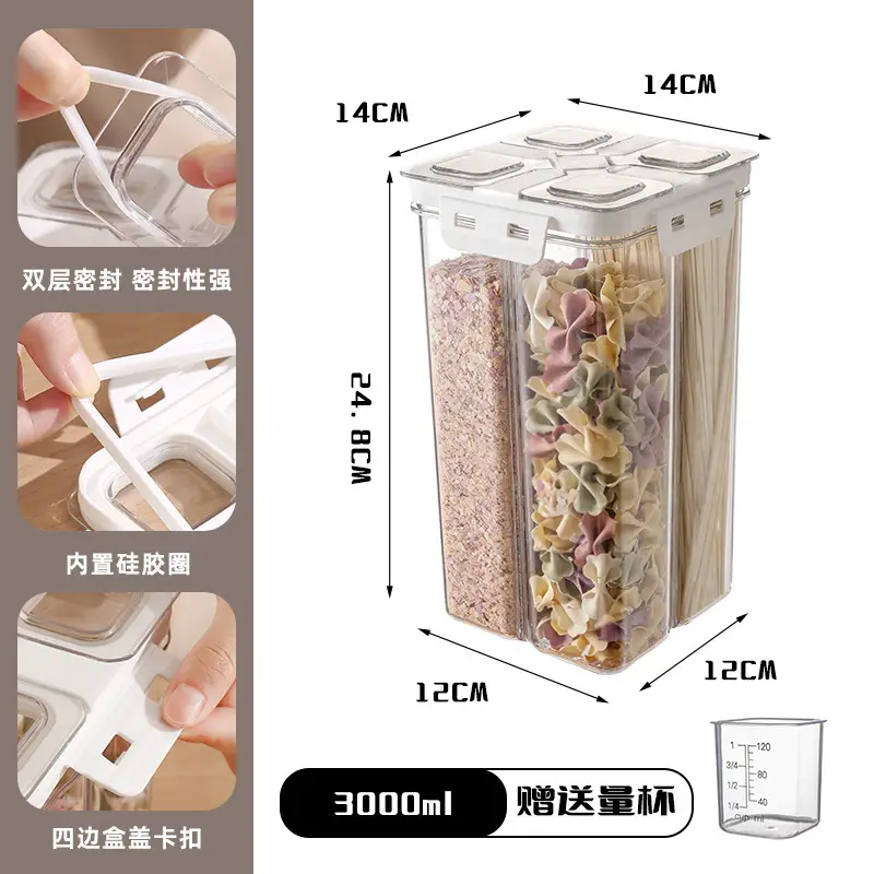 Transparent 2900ML Moisture-Proof Rice Jar with Dual Side Holes - Image 15
