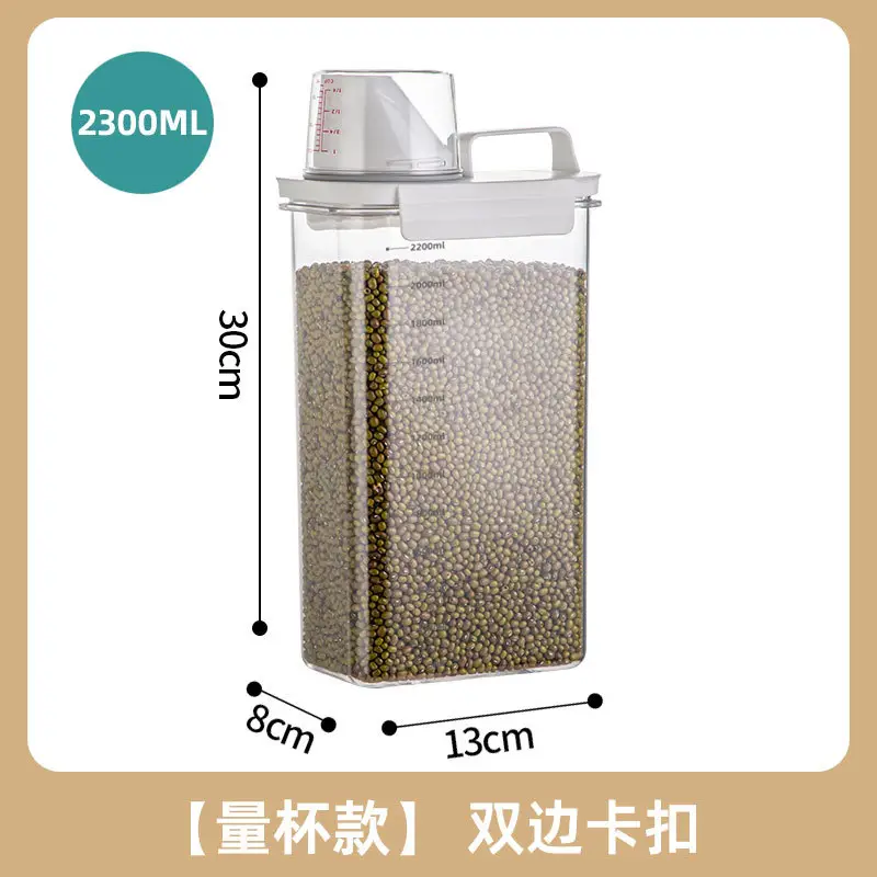 Transparent 2900ML Moisture-Proof Rice Jar with Dual Side Holes - Image 7