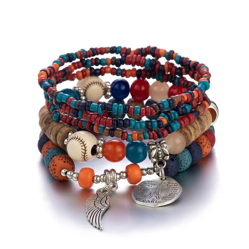 Multi-layer Ethnic Bracelet with Eiffel Tower Charm for Women - Image 6