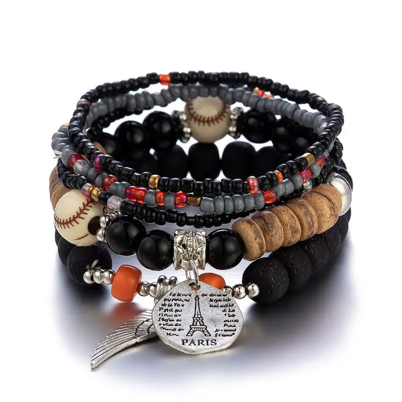 Multi-layer Ethnic Bracelet with Eiffel Tower Charm for Women - Image 5