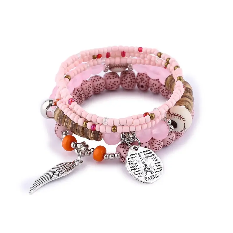 Multi-layer Ethnic Bracelet with Eiffel Tower Charm for Women - Image 8